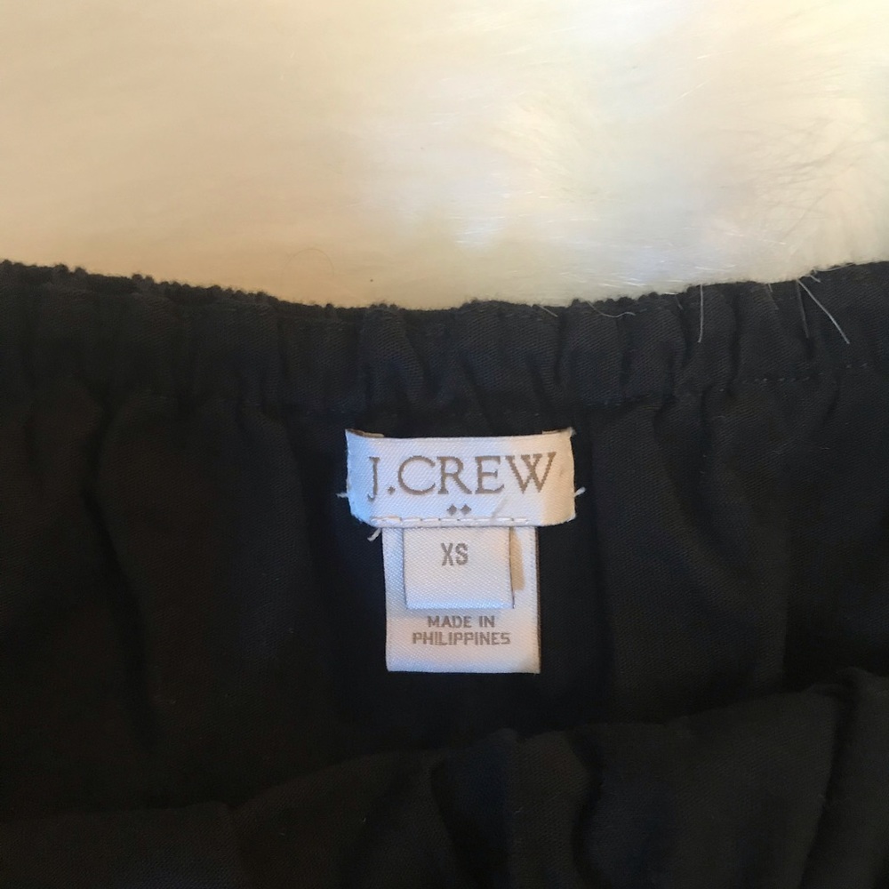 JCrew Black Ruffle Cold Shoulder Top - Picture 2 of 2